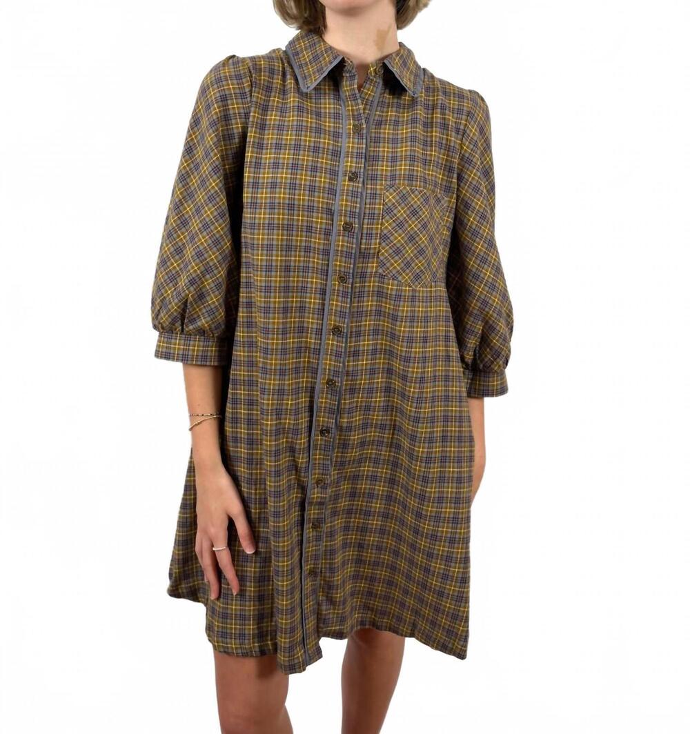 NEW UMGEE women's aspen plaid shirt dress in green